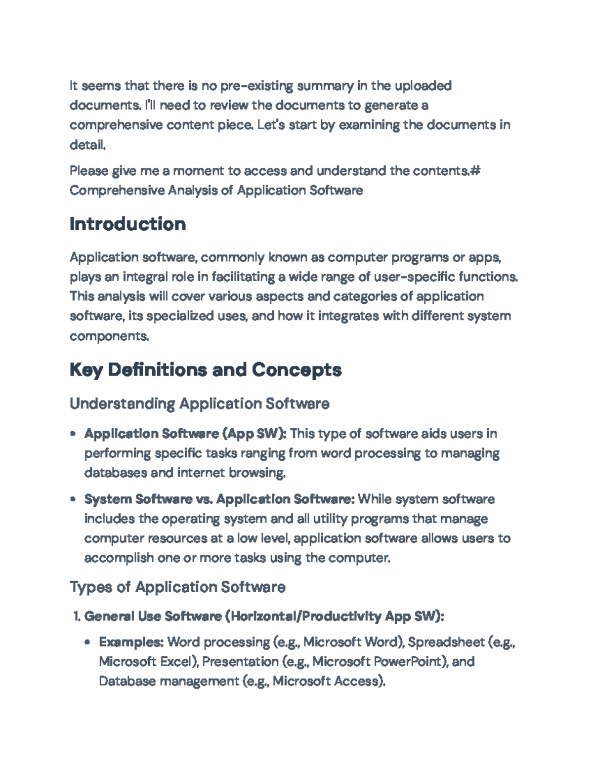 Comprehensive Analysis of Application Software and Management Practices ...