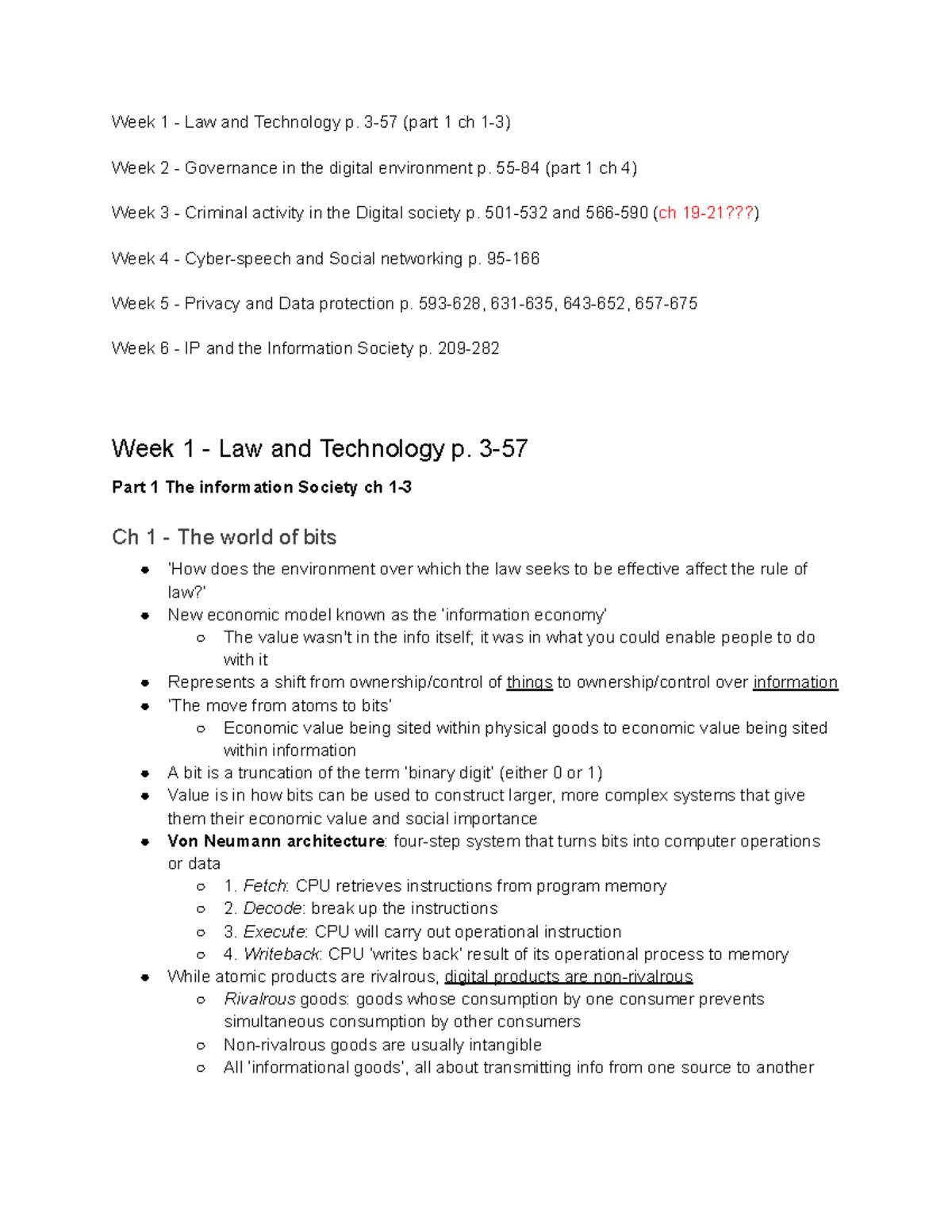 Intro to Technology Law: Key Concepts and Issues (Course Code: LAW101 ...