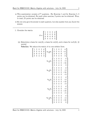 Matrix Algebra (econometrics) - FEB21019X - EUR - Studeersnel