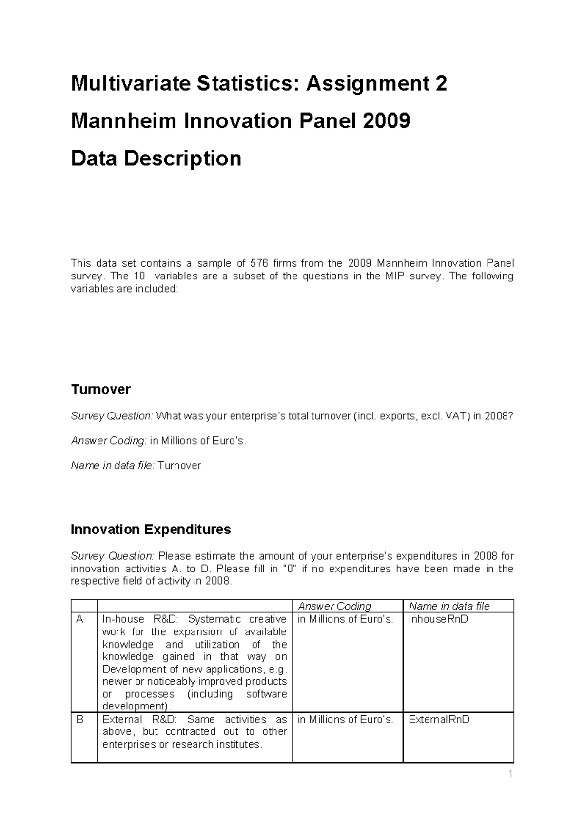 Multivariate Stats Assignment 2: Data Description & Variables Analysis ...