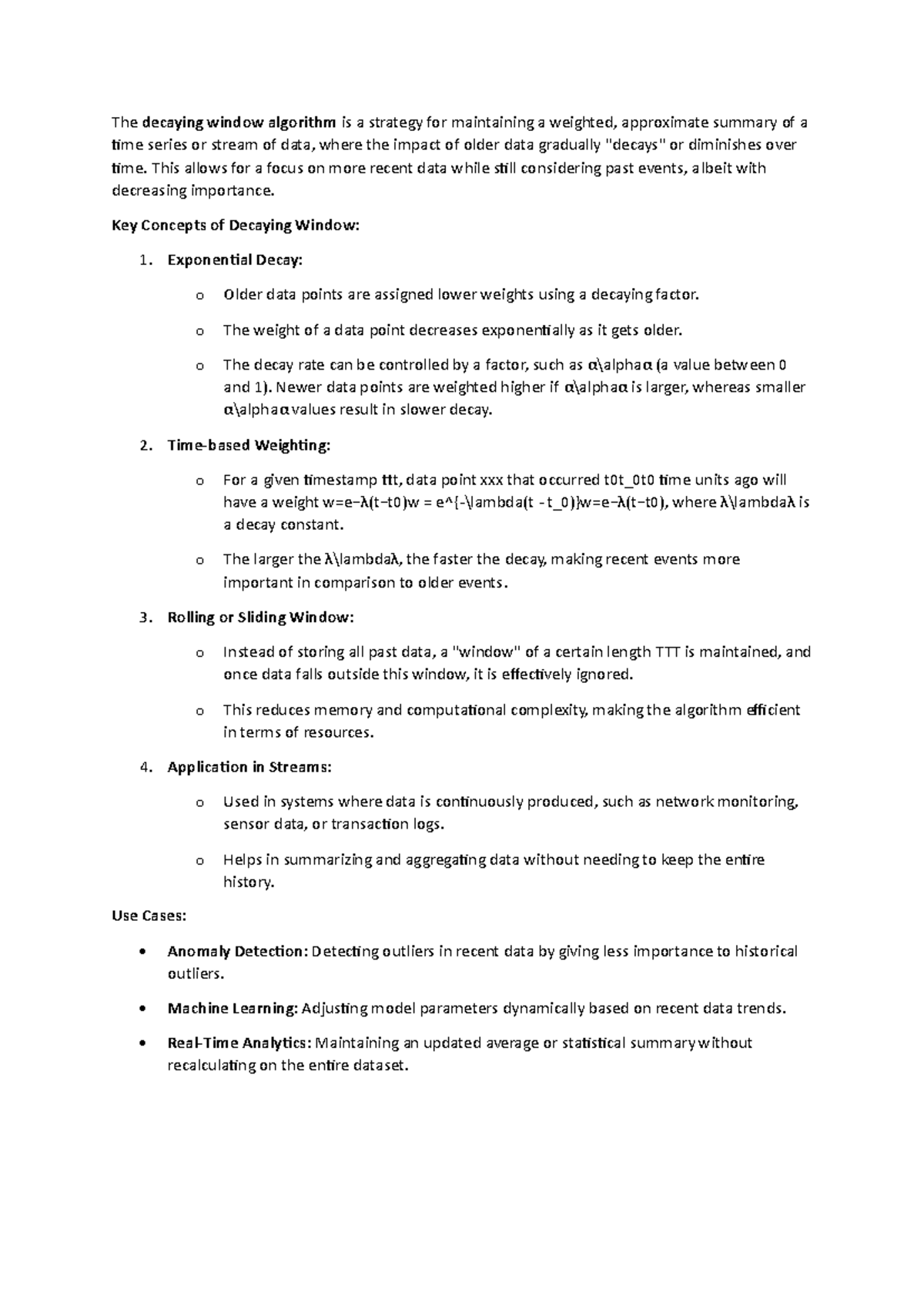 Decaying Window Algorithm: Overview & Applications in Data Streams ...