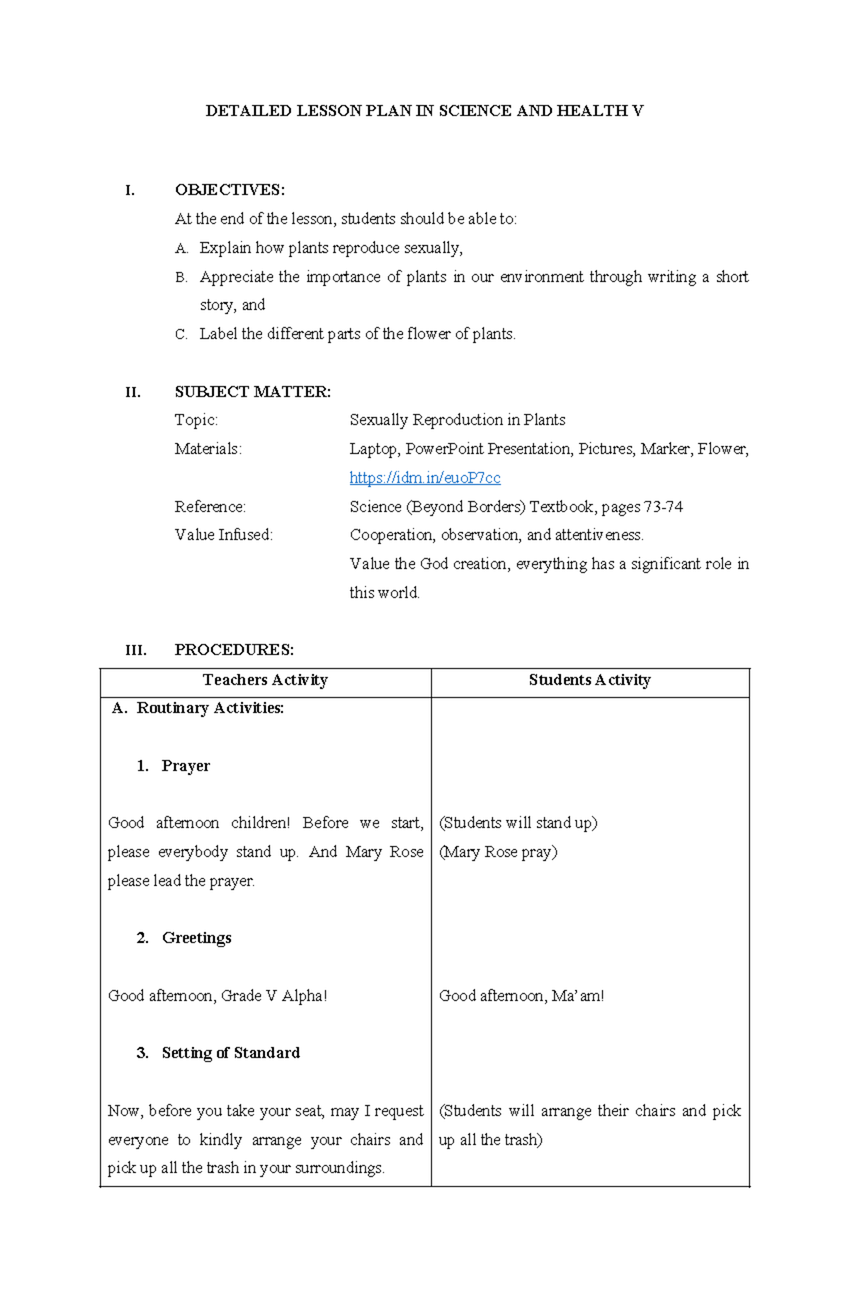 DLP Science V (final) - DETAILED LESSON PLAN IN SCIENCE AND HEALTH V I ...