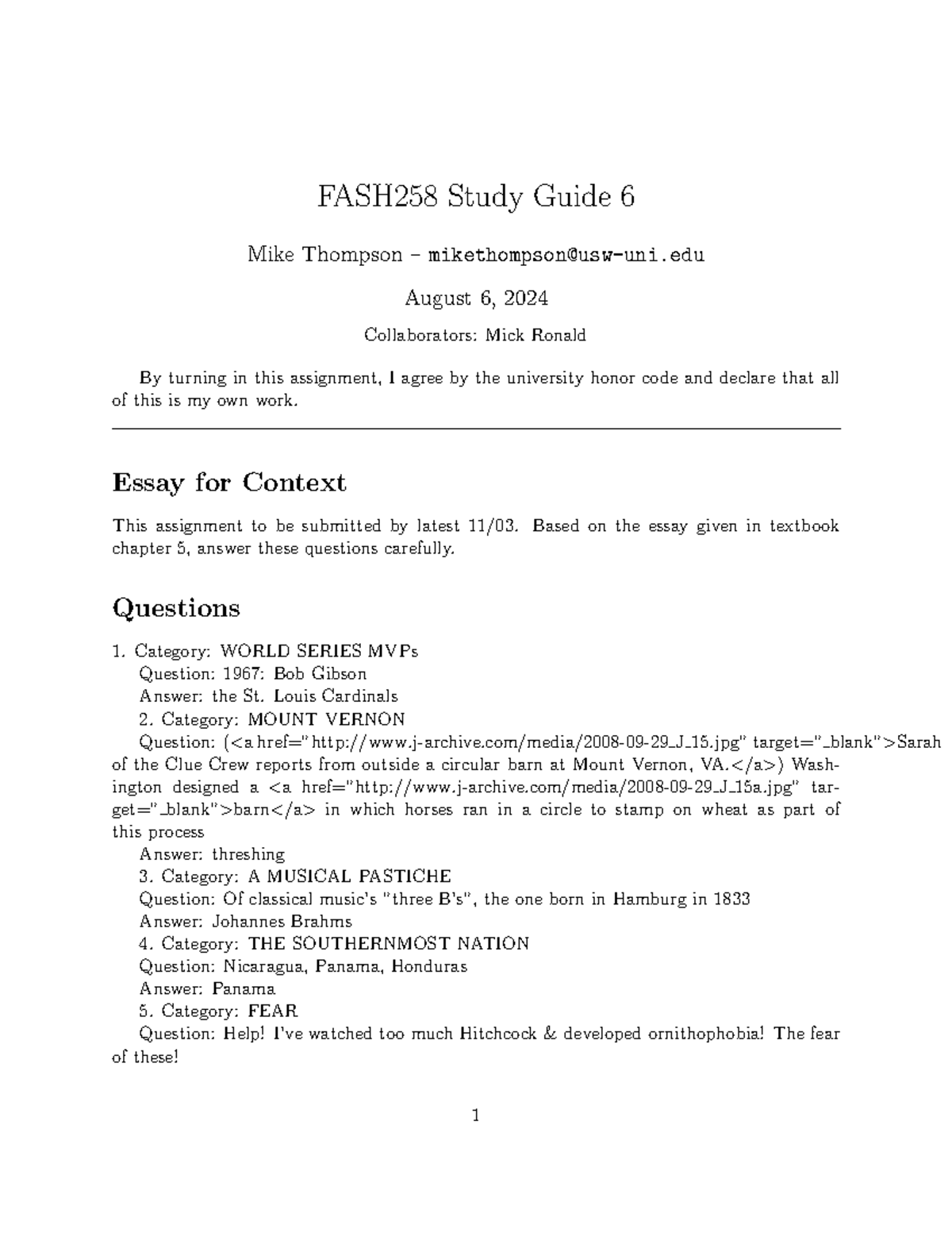 FASH258 Study Guide 6: Contemporary Concepts & Theories - Studocu