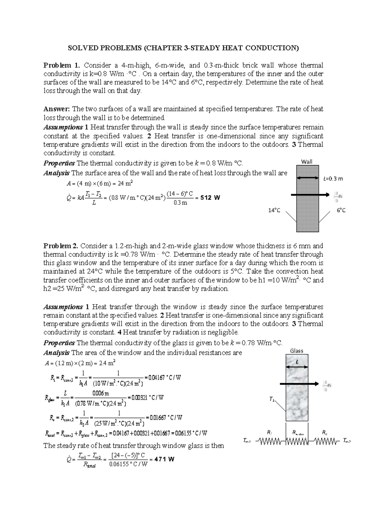 Solved Problems CH3: Steady Heat Conduction Analysis - Studocu