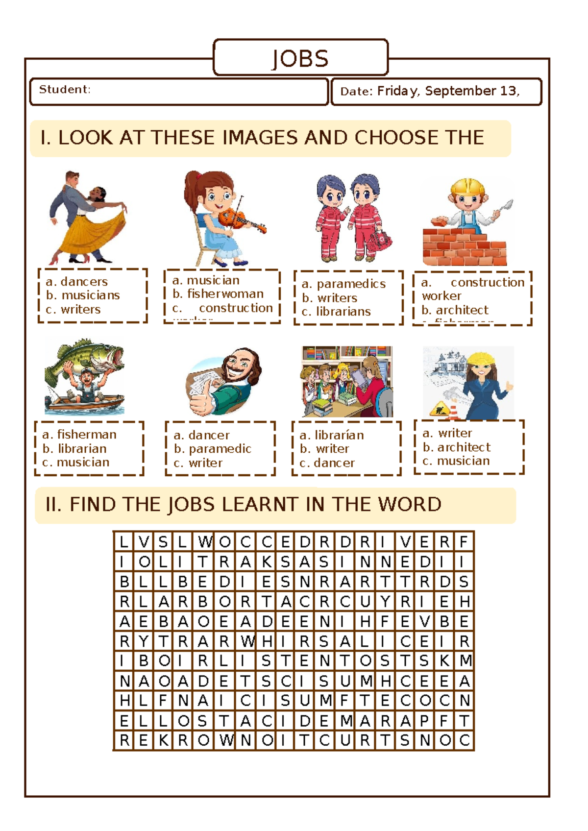JOBS 3 - Worksheet - Student ...