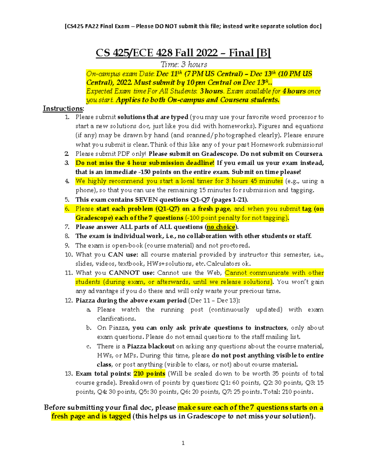 CS 425/ECE 428 Fall 2022 – Final Exam Instructions and Questions Guide ...