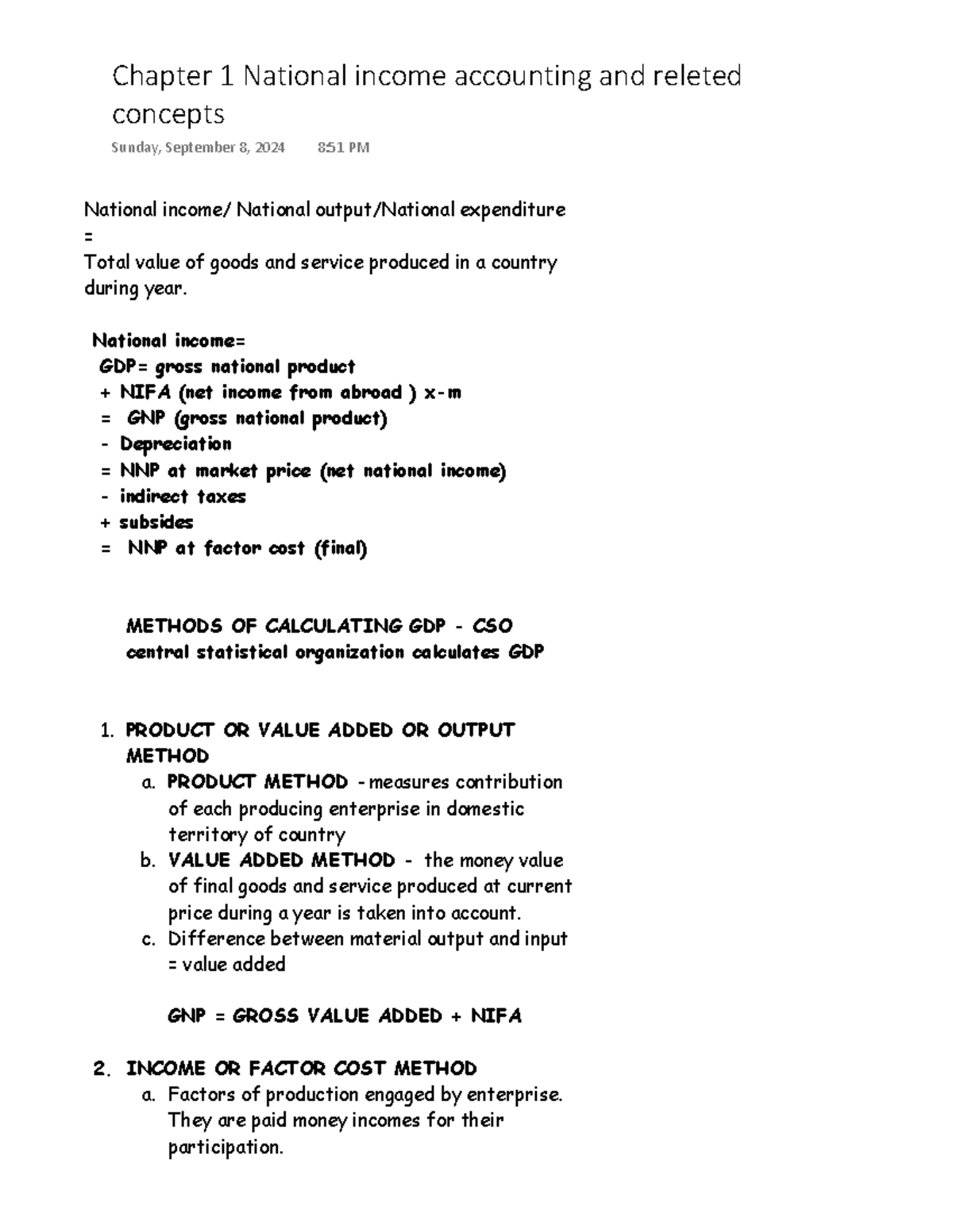 Chapter 1: National Income Accounting Concepts - Economics 101 - Studocu