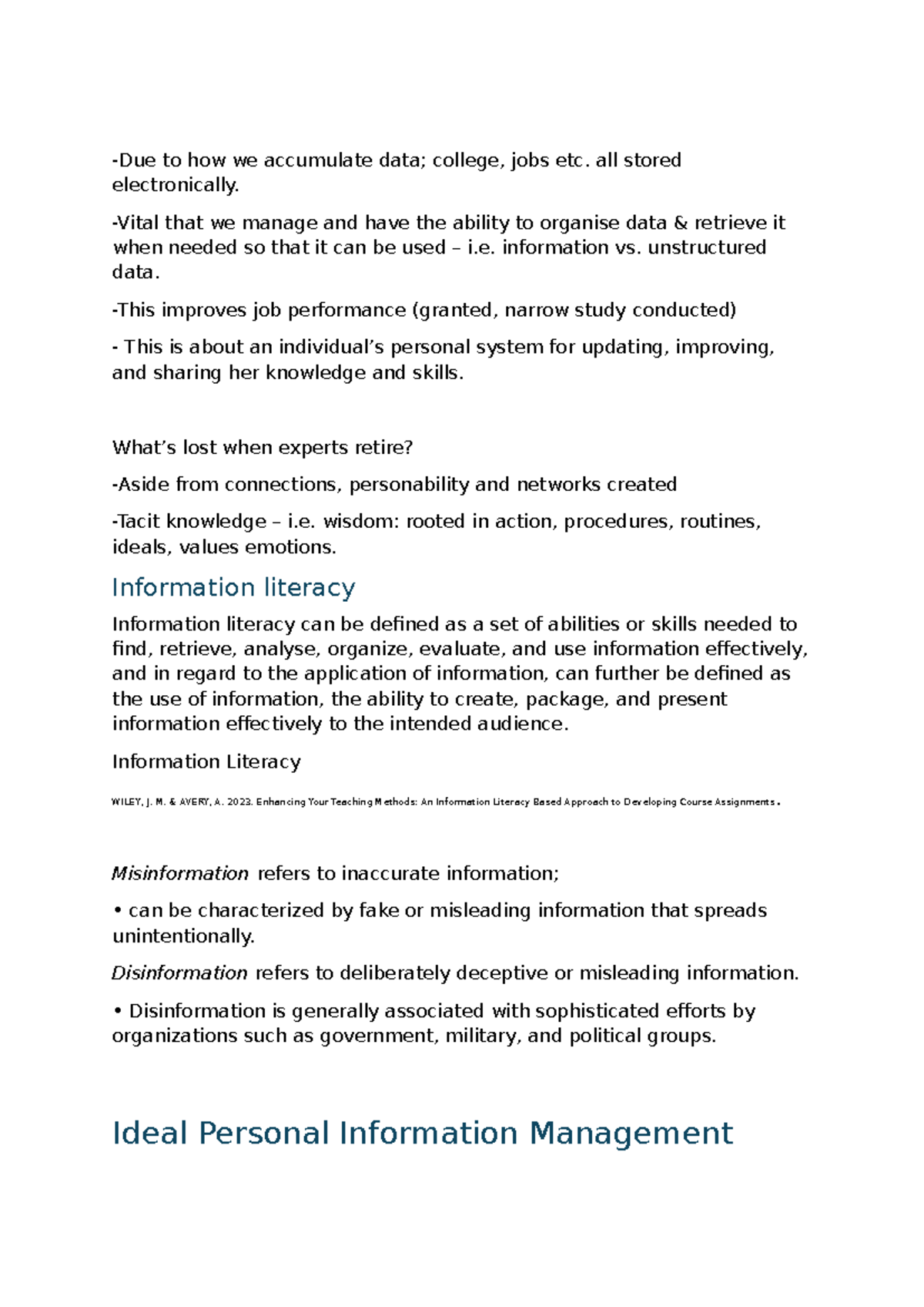 Personal Information Management: Enhancing Skills and Knowledge (PIS ...