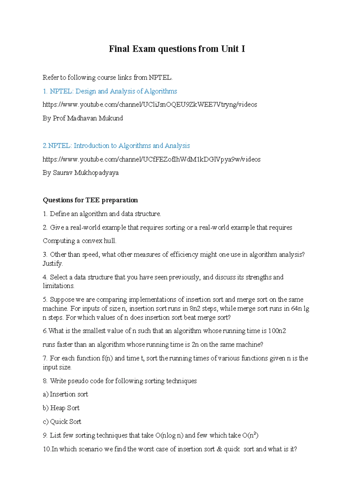 Data Analytics using R - Assignment I Questions & Concepts - Studocu