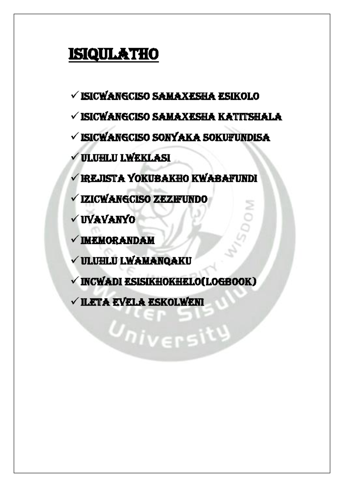 Dividers isixhosa - isiqulatho Isicwangciso samaxesha esikolo ...