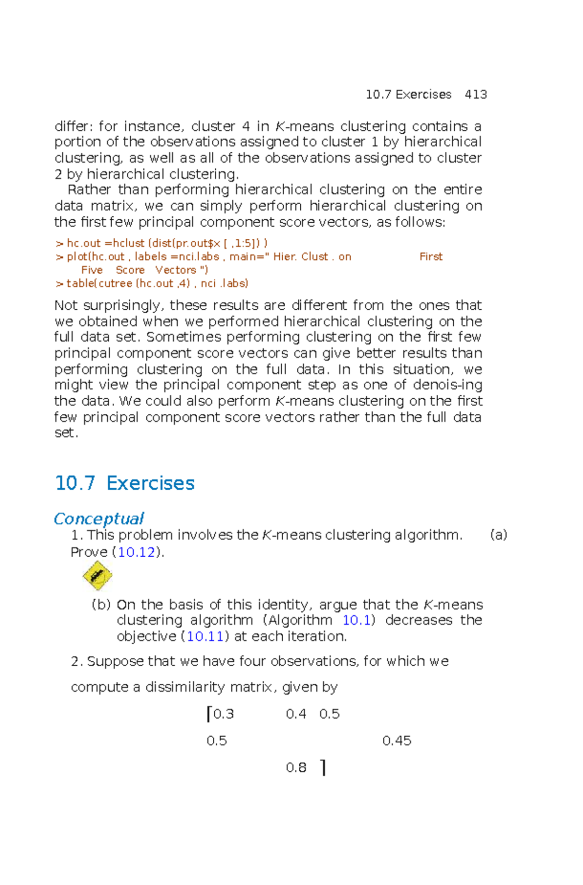 Hierarchical Clustering Exercises for IntroStatLearning (10.7) - Studocu