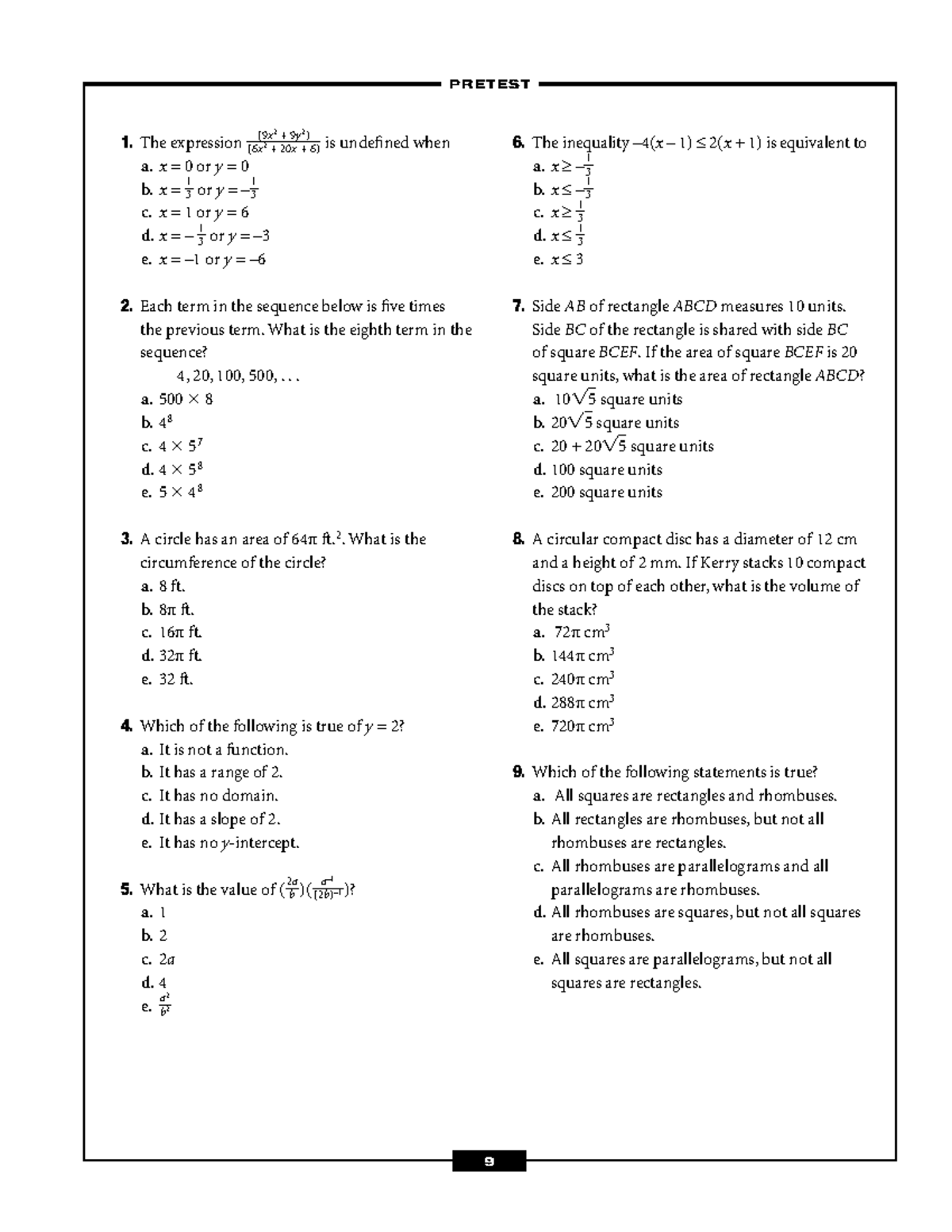 SAT Pre Test-1: Essential PSAT Problems & Solutions Review - Studocu