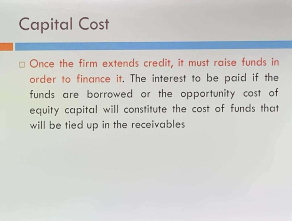 ML2 - Analysis of Capital Costs and Credit Policy Adjustments - Studocu