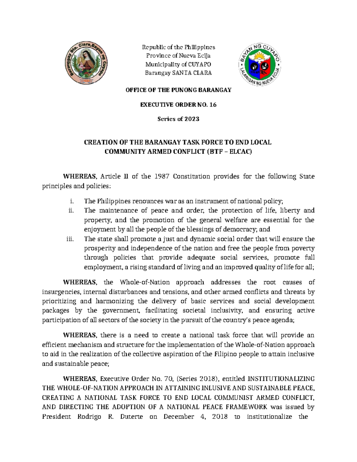 9.- Barangay-TASK- Force-TO-END- Local - Republic of the Philippines ...