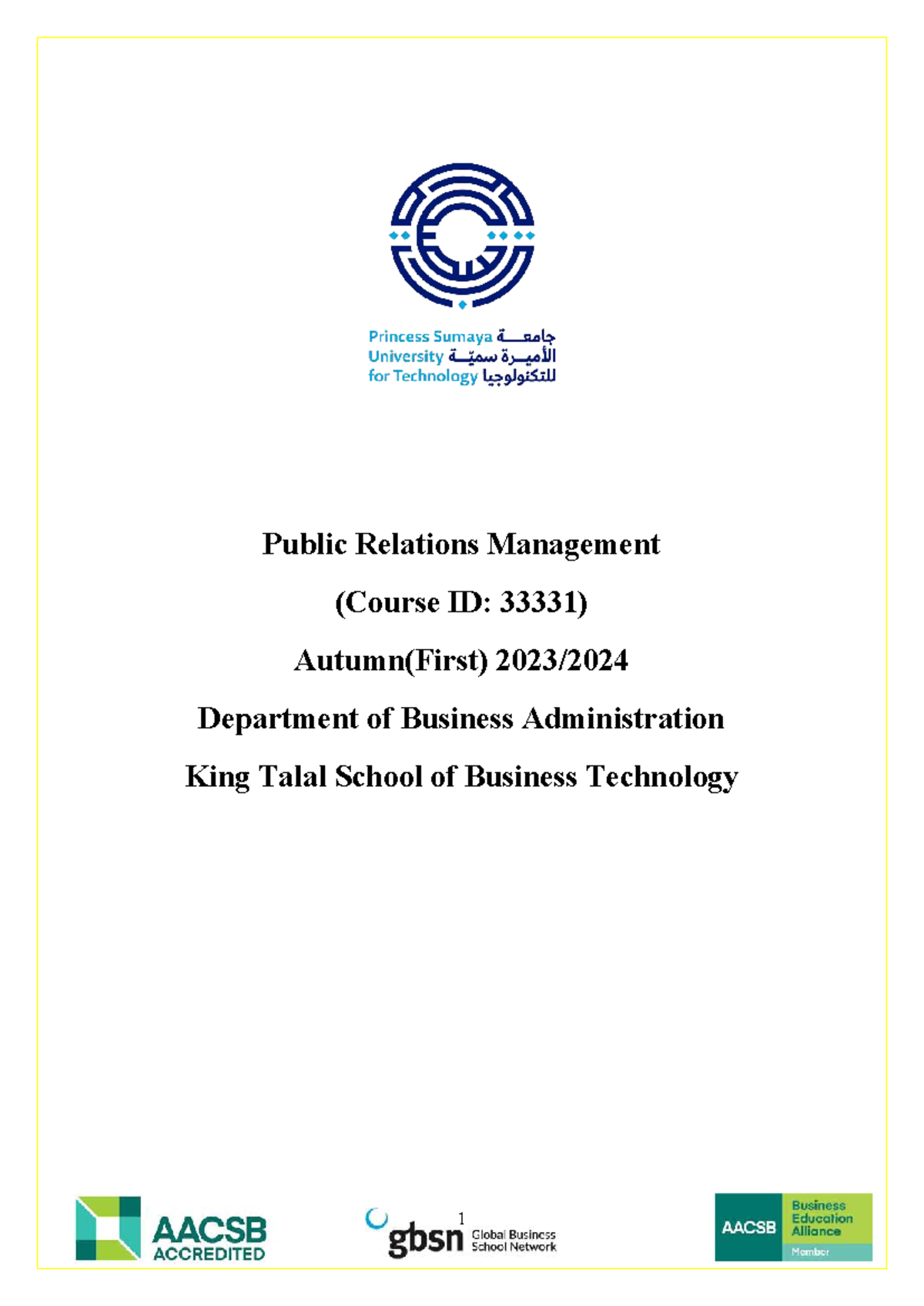 Public Relations Management Project Plan (Course ID: Autumn) - Studocu