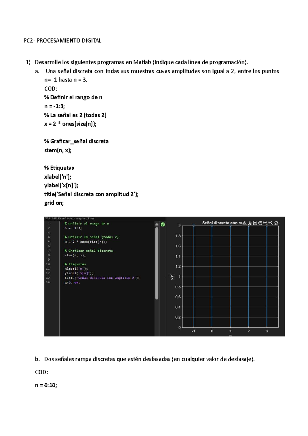 PC2 - Programas en Matlab para Procesamiento Digital de Señales - Studocu