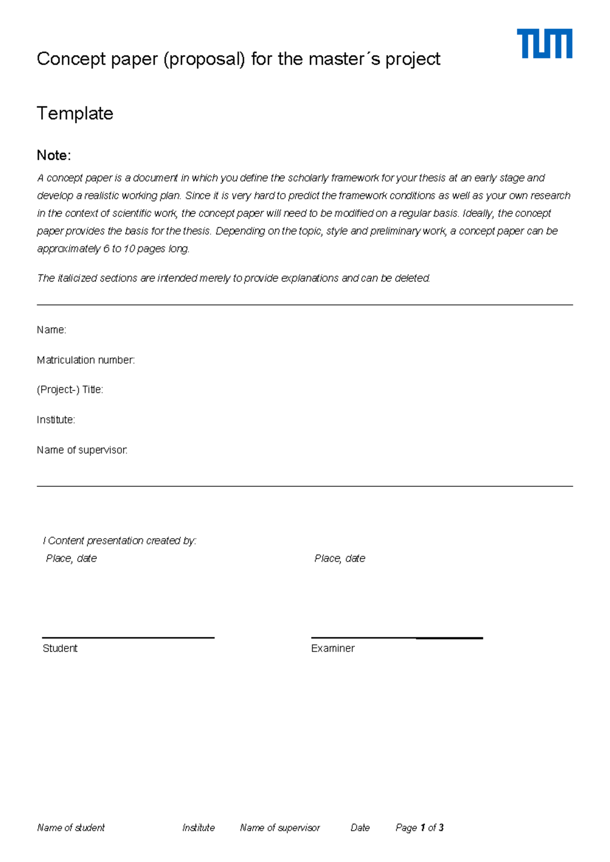 Concept Paper Proposal Template for Master's Thesis (AB 8 24) - Studocu