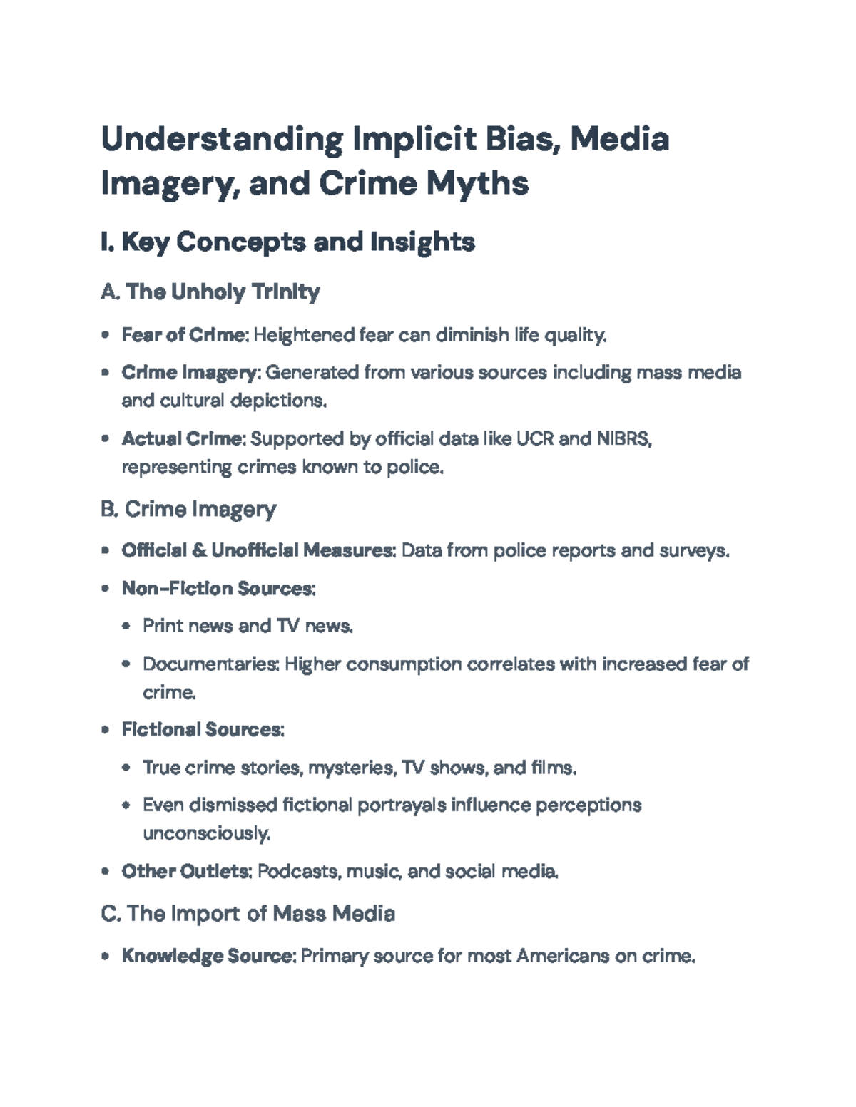Understanding Implicit Bias, Media Imagery, and Crime Myths - Final ...
