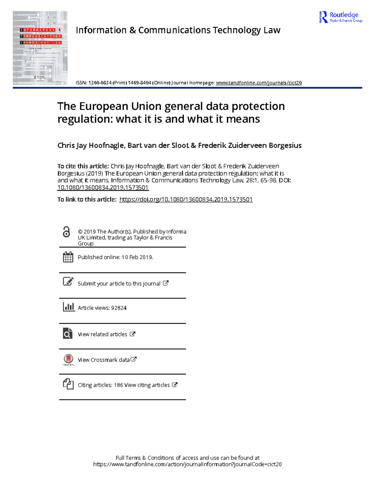 The European Union general data protection regulation what it is and ...