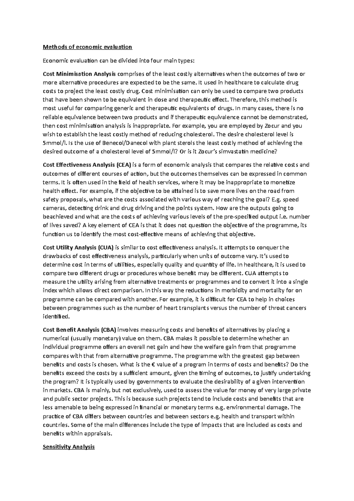 Methods of economic evaluation - Methods of economic evaluation ...