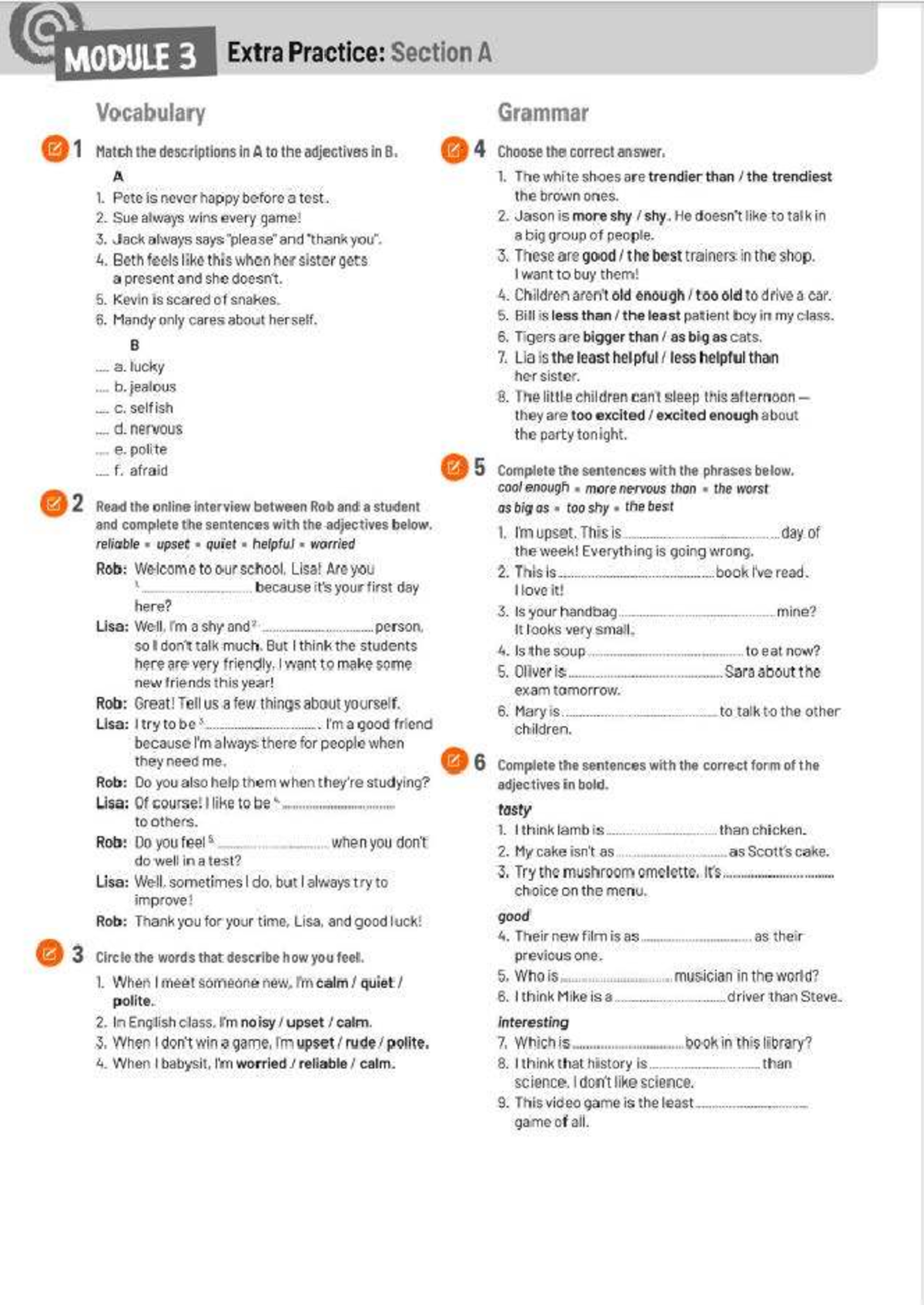 MODULE 3 Extra Practice: Vocabulary & Grammar Exercises - Studocu