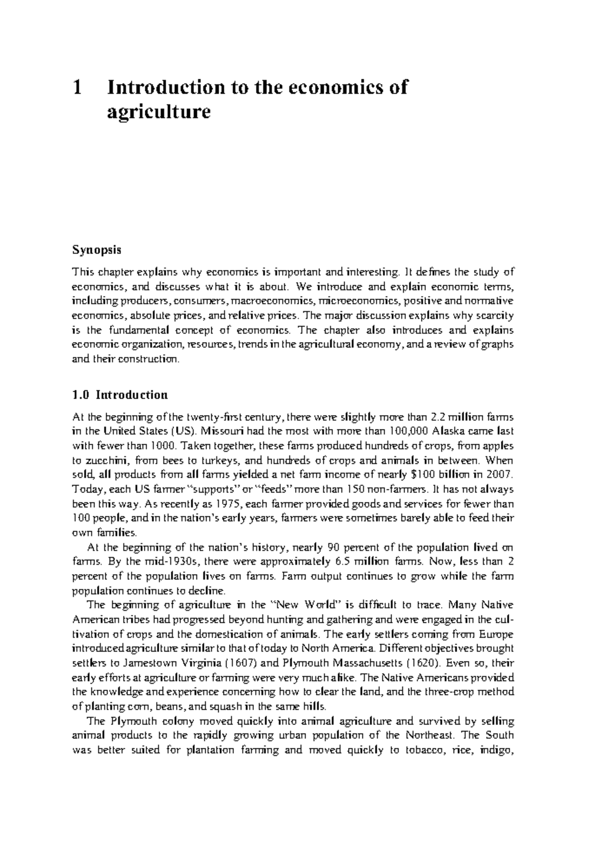 Agriculture Development CH 1: Introduction to Agricultural Economics ...