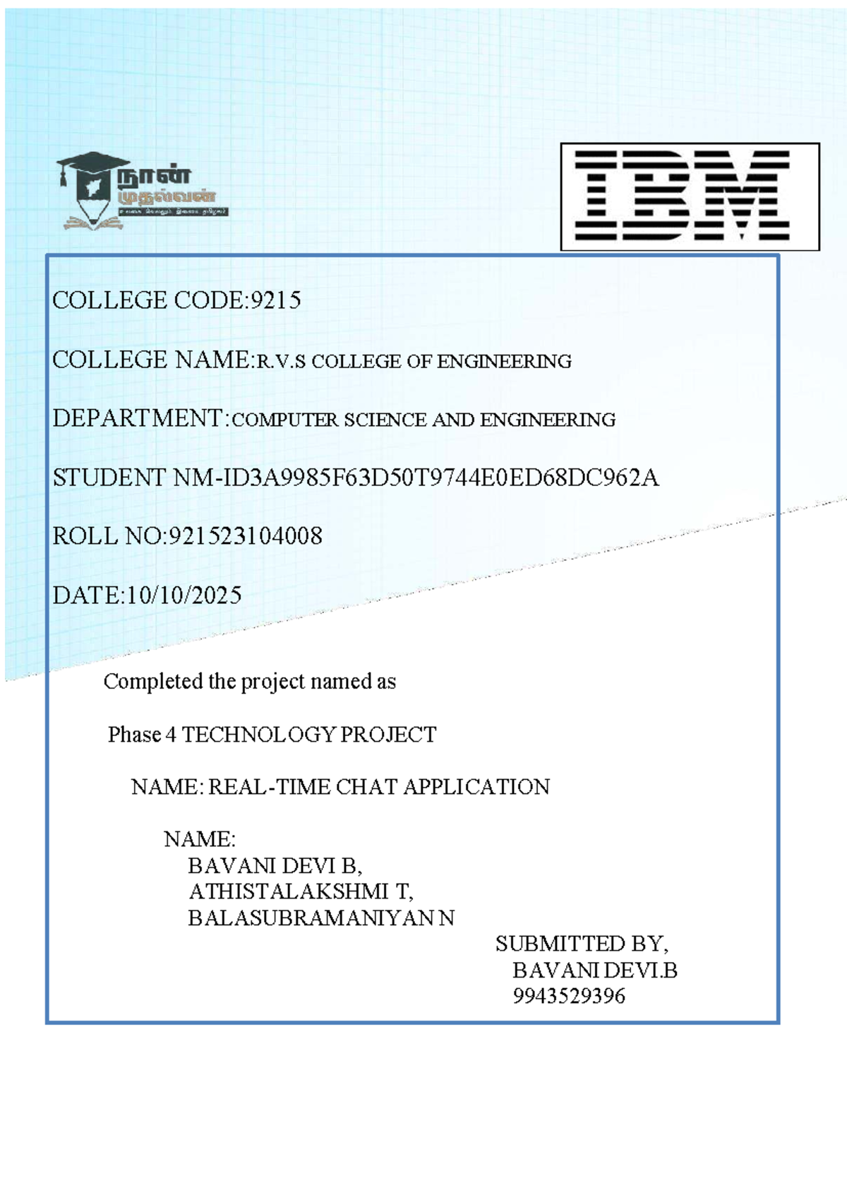 Phase 4 Technology Project: Chat Application Enhancements (CSE 9215 ...