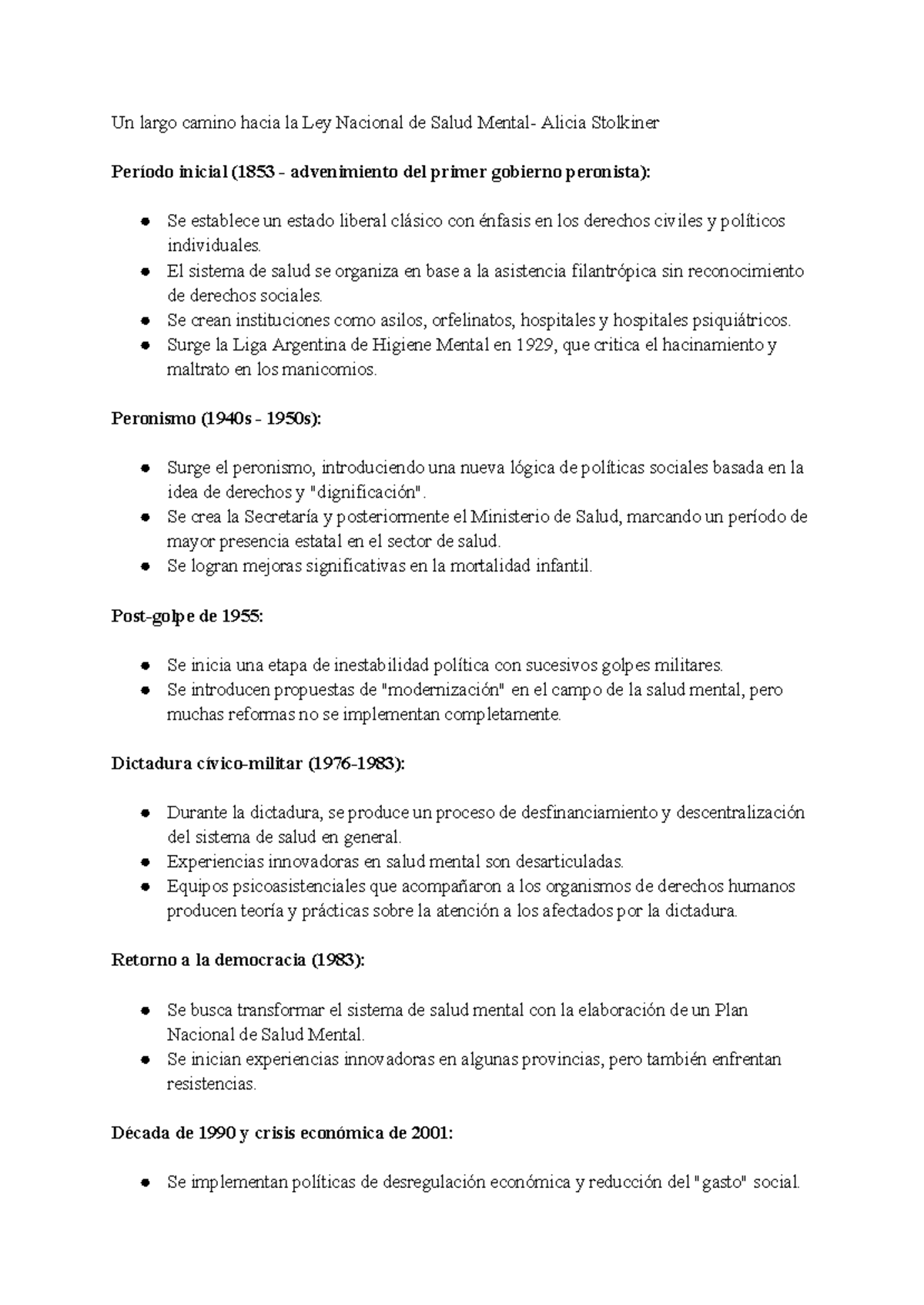Un largo camino hacia la Ley Nacional de Salud Mental - Alicia ...