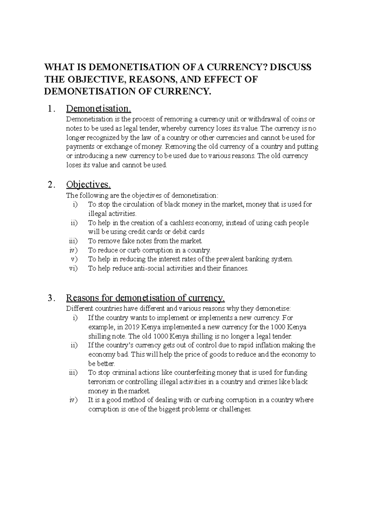 Principles of Macroeconomics - WHAT IS DEMONETISATION OF A CURRENCY ...