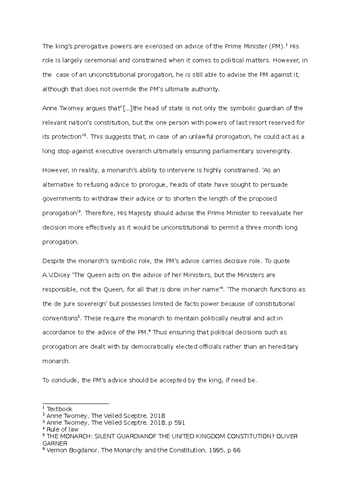 Prerogative Powers and Prorogation: Analyzing PM's Advice (LAW 101 ...