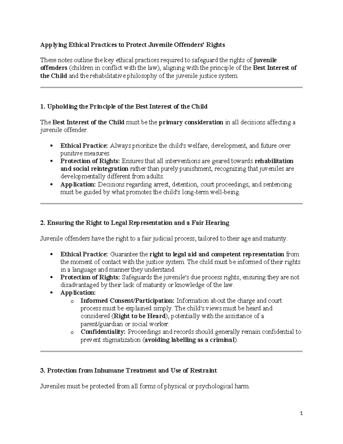 Applying Ethical Practices in Juvenile Justice: Safeguarding Rights ...