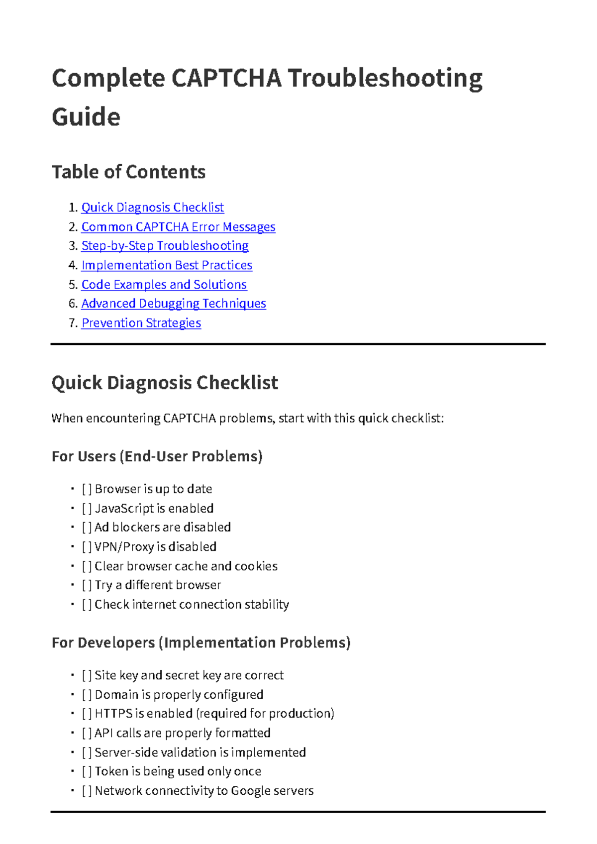 CAPTCHA Troubleshooting Guide: Common Errors & Solutions - Studocu