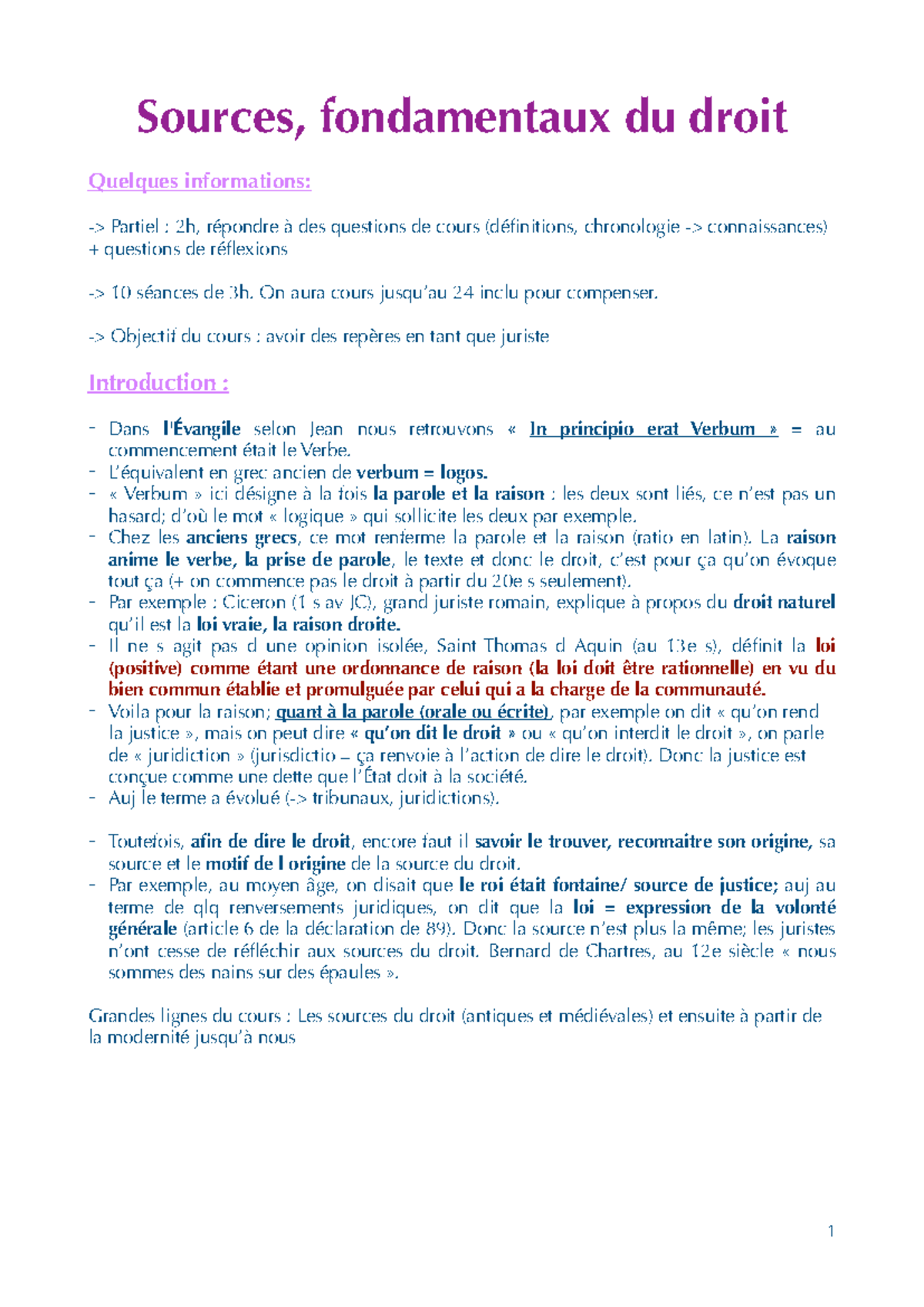 Sources et Fondamentaux du Droit - Partiel 2h - Studocu