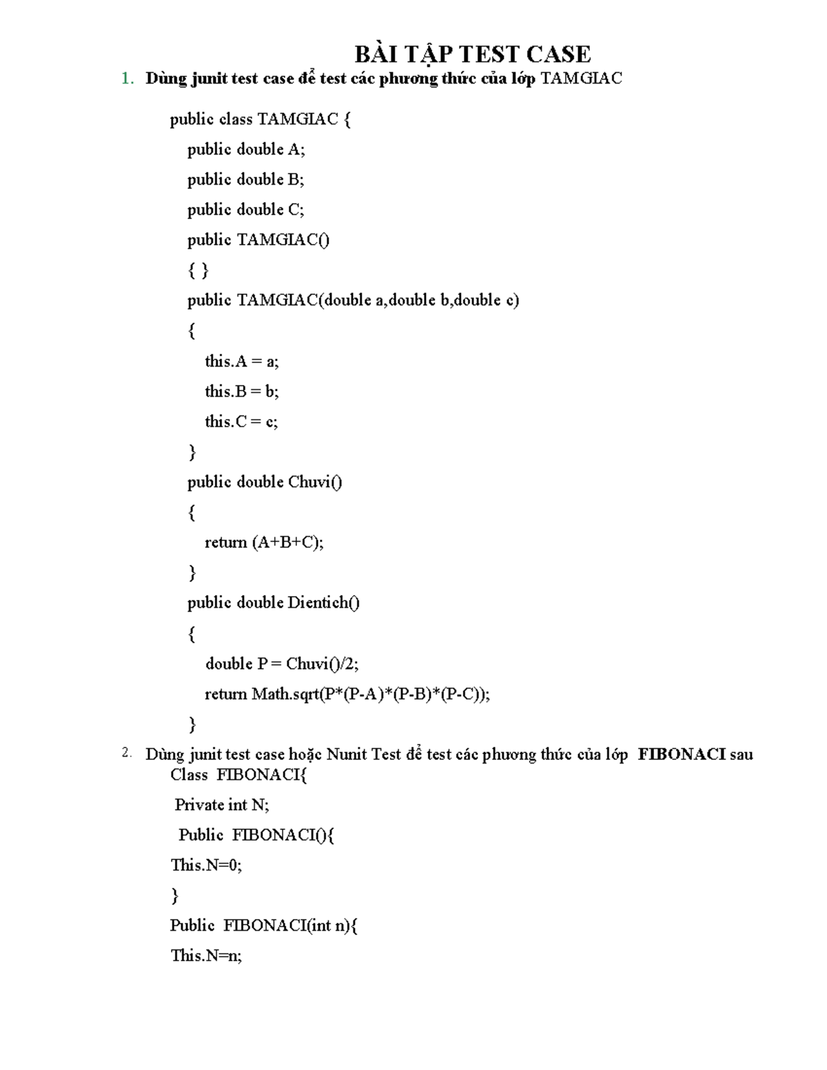 BÀI TẬP TEST CASE - acsac - BÀI TẬP TEST CASE 1. Dùng junit test case ...