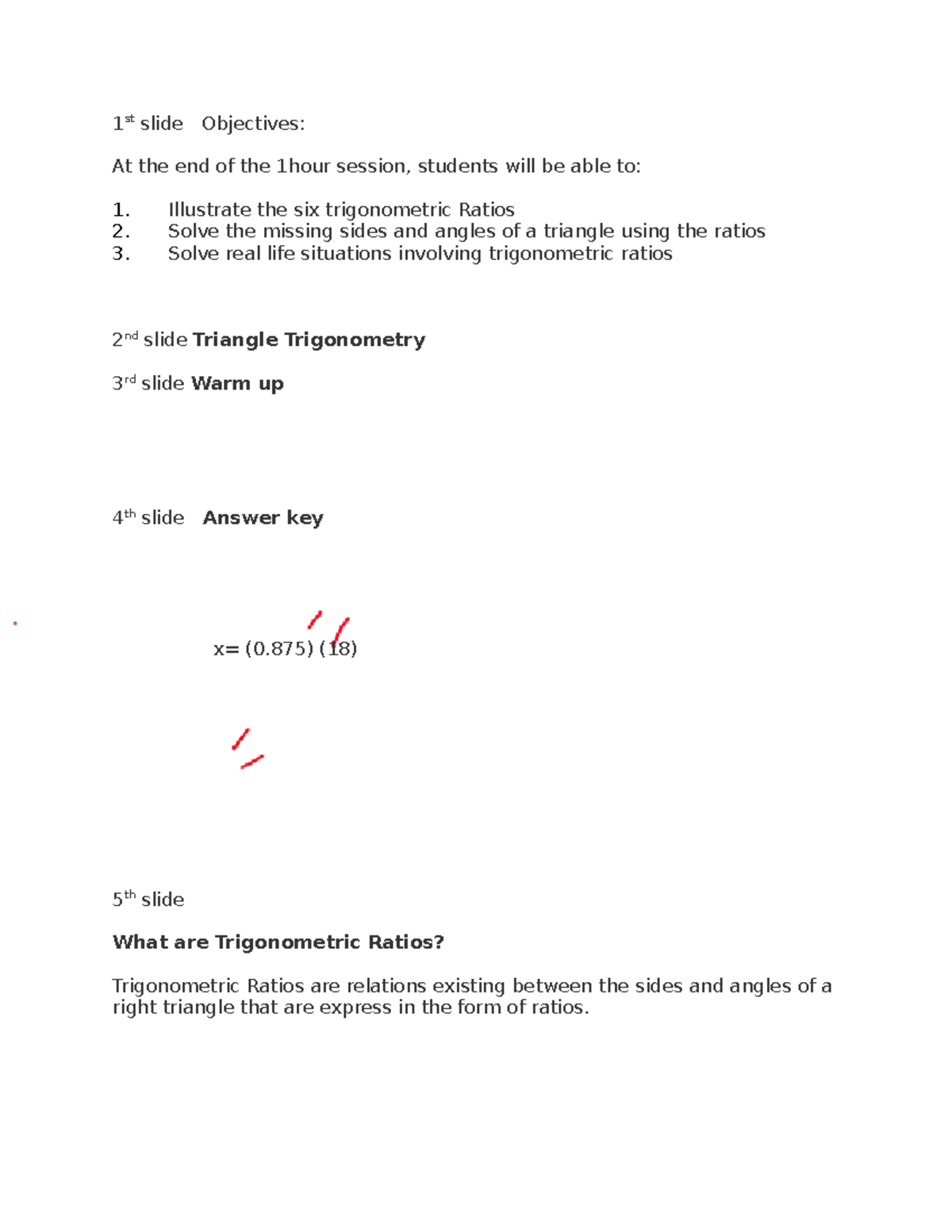 1st slide Objectives - 1 st slide Objectives: At the end of the 1hour ...