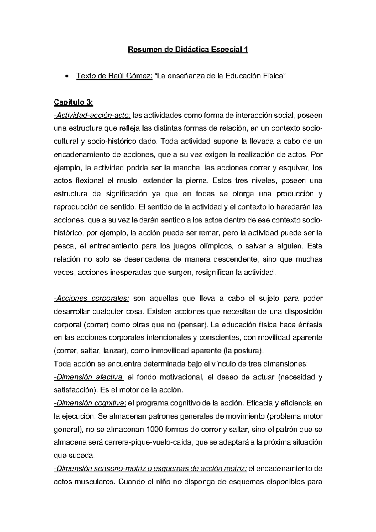 Resumen de Didáctica Especial 1: Enfoques y Contenidos Clave - Document Preview