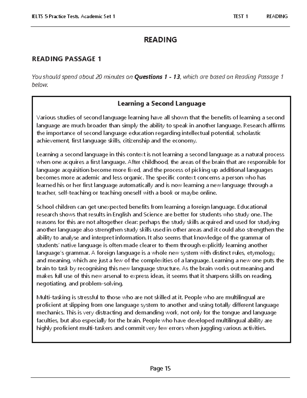 IELTS 5 Practice Test: Academic Set 1 - Reading Test 1 Overview - Studocu