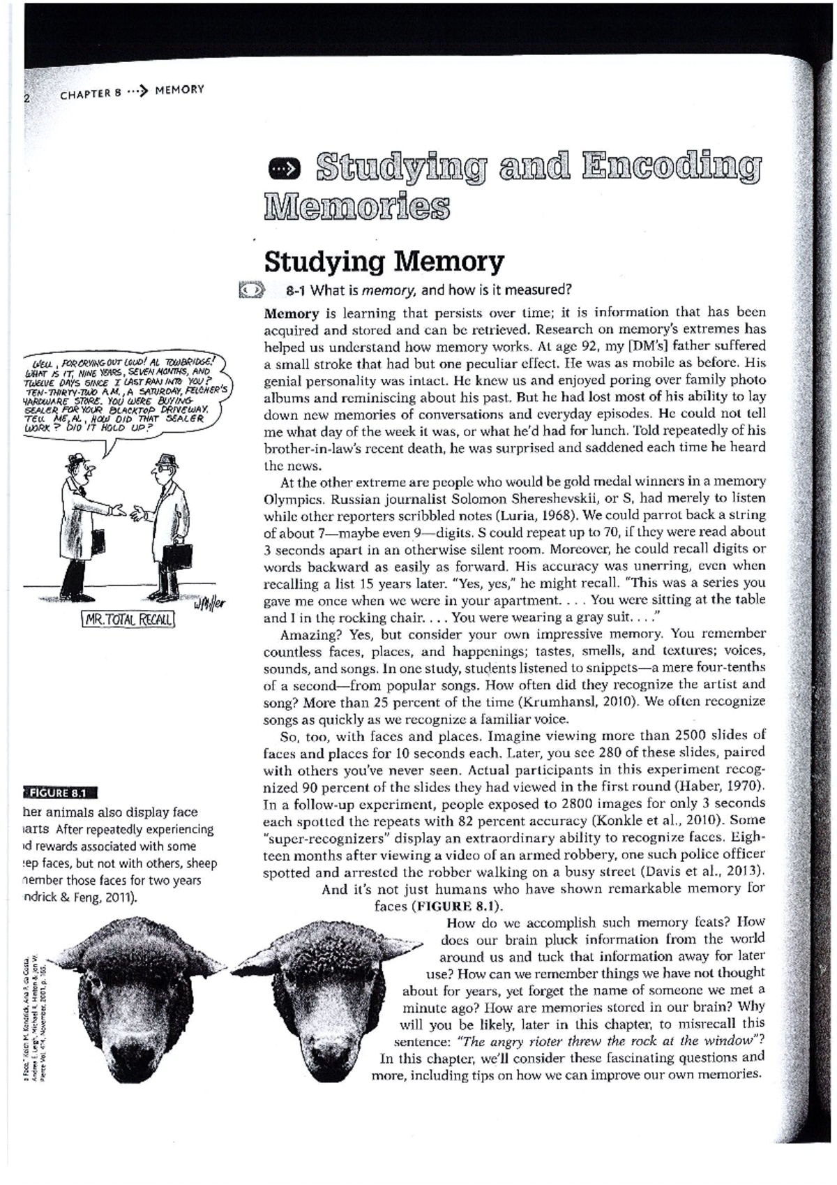 Chapter 8: Memory - Understanding and Encoding Memories - Studocu