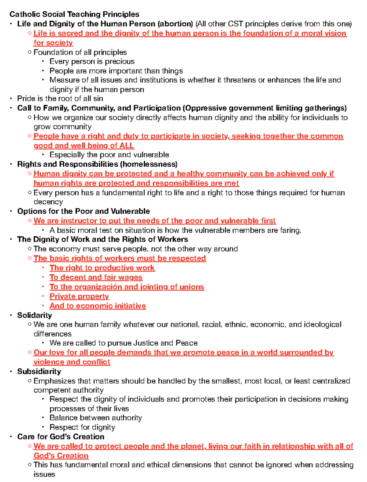 Catholic Social Teaching Principles Overview - Catholic Social Teaching ...