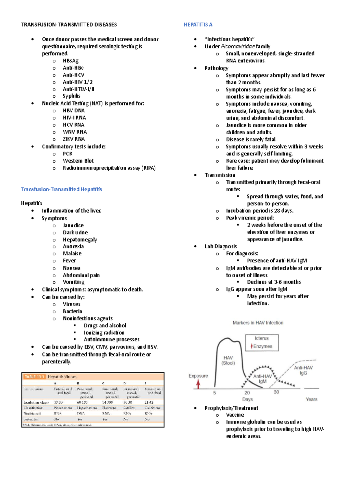 Transfusion Transmitted Diseases (TTD) Overview and Key Pathogens - Studocu
