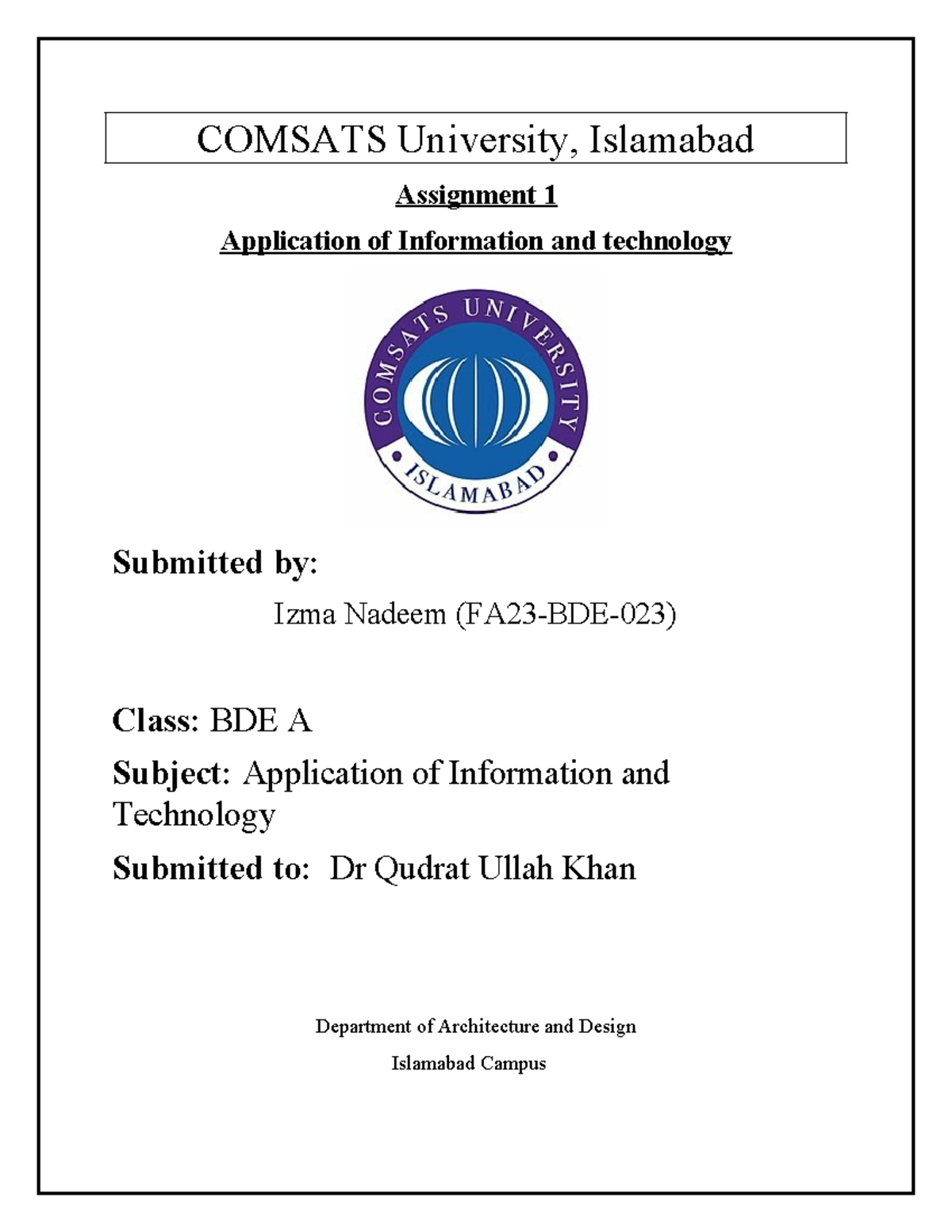 Computer Assignment 1: Exploring Information Technology Applications ...