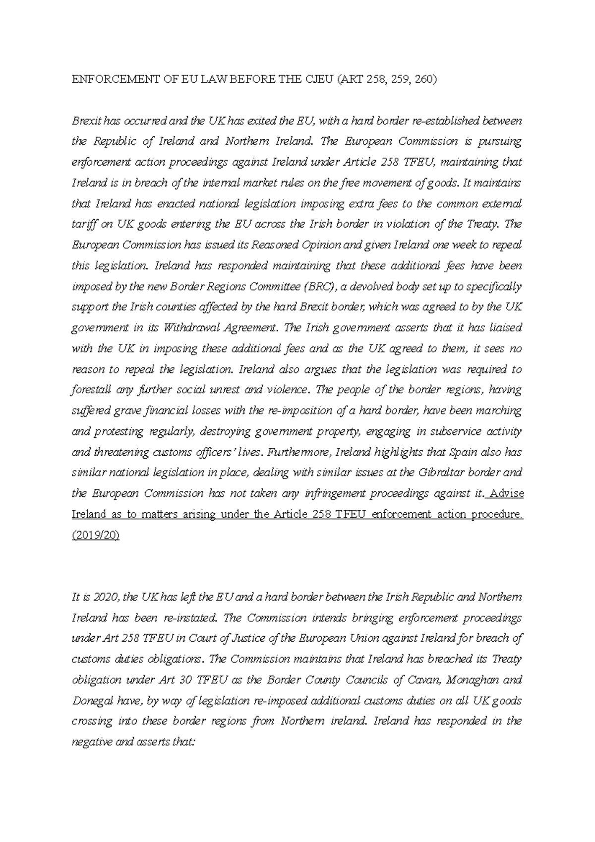 Enforcement of EU Law Before the CJEU: Article 258 & Case Analysis ...