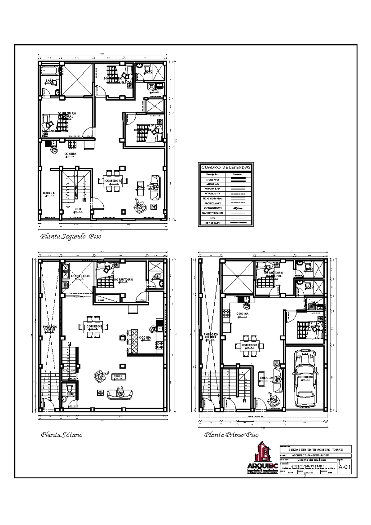 A-01 - PLANO ARQUITECTURA: VIVIENDA MULTIFAMILIAR Diseño y Distribución ...