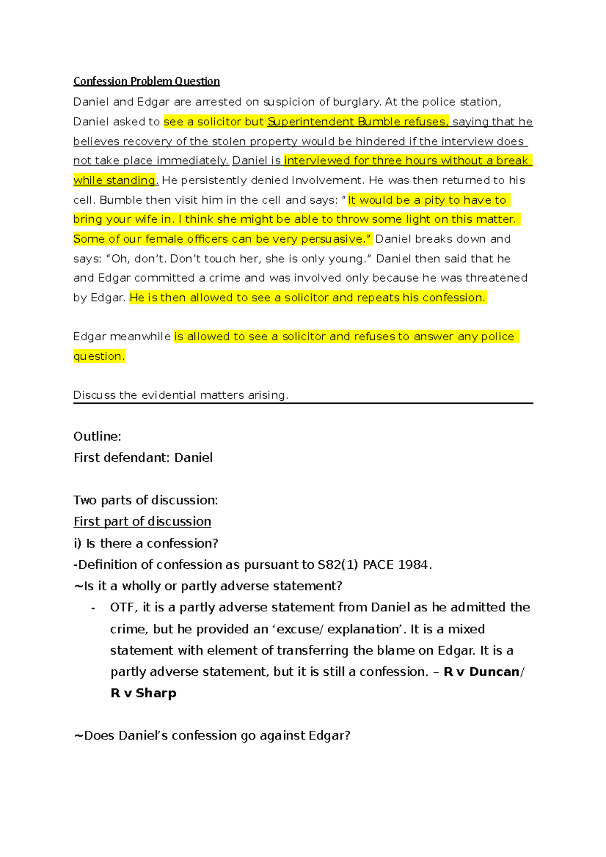 Past Year Question on Confession Problem Question Jan 2019 - Confession ...