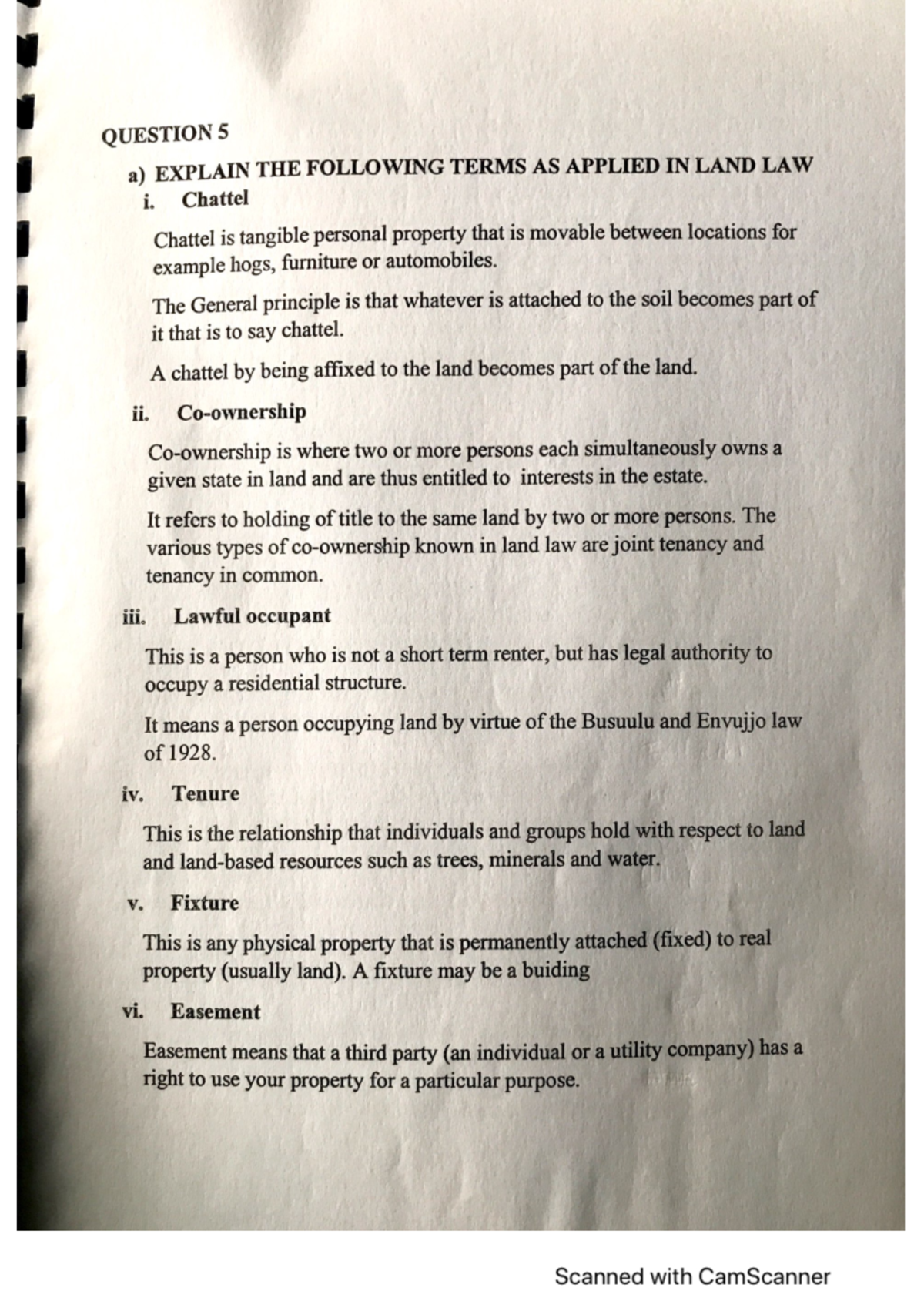 Basic Law Past Papers With Answers @ar H - Question 5 A) Explain The 