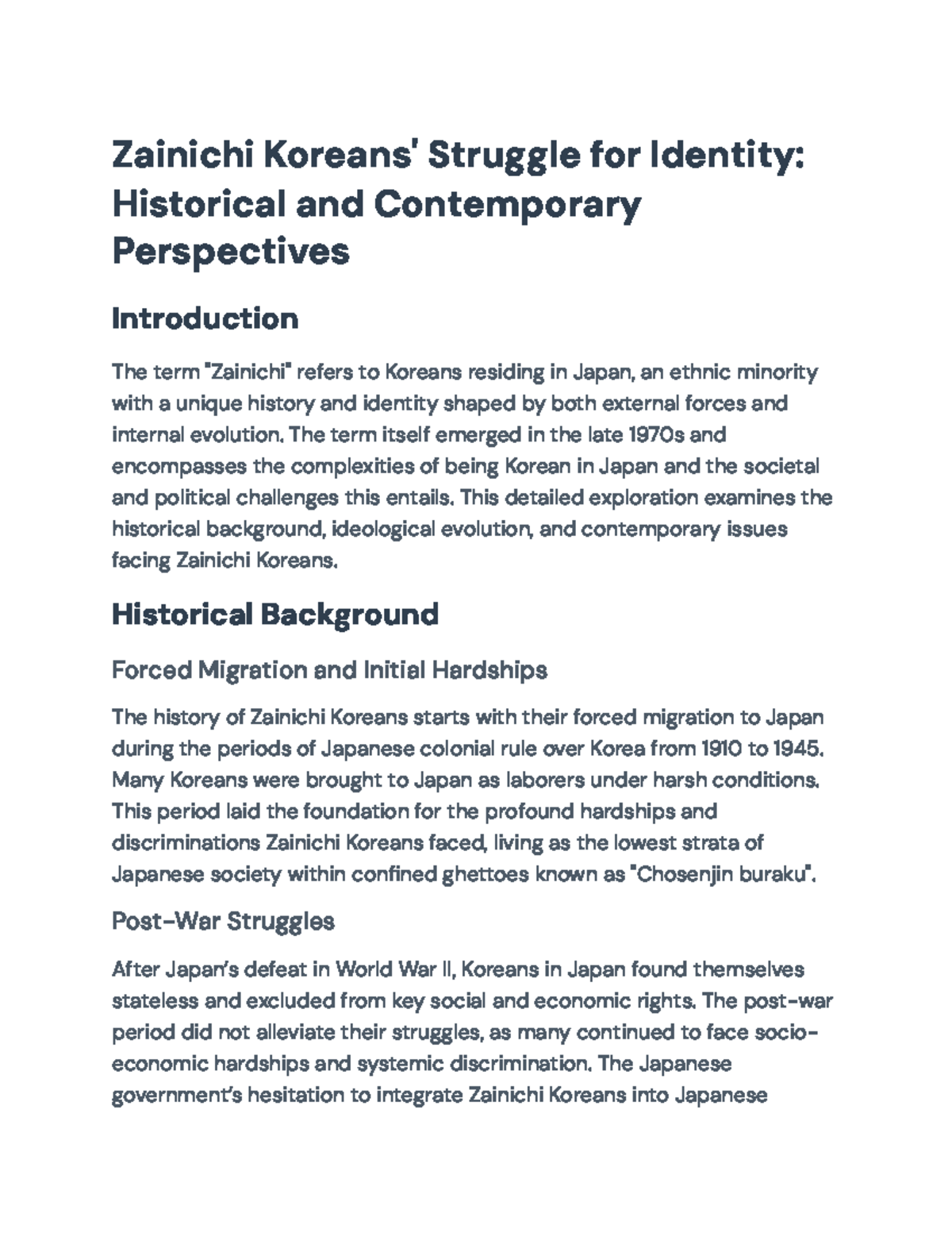 Zainichi Koreans: Historical Struggles and Contemporary Identities ...