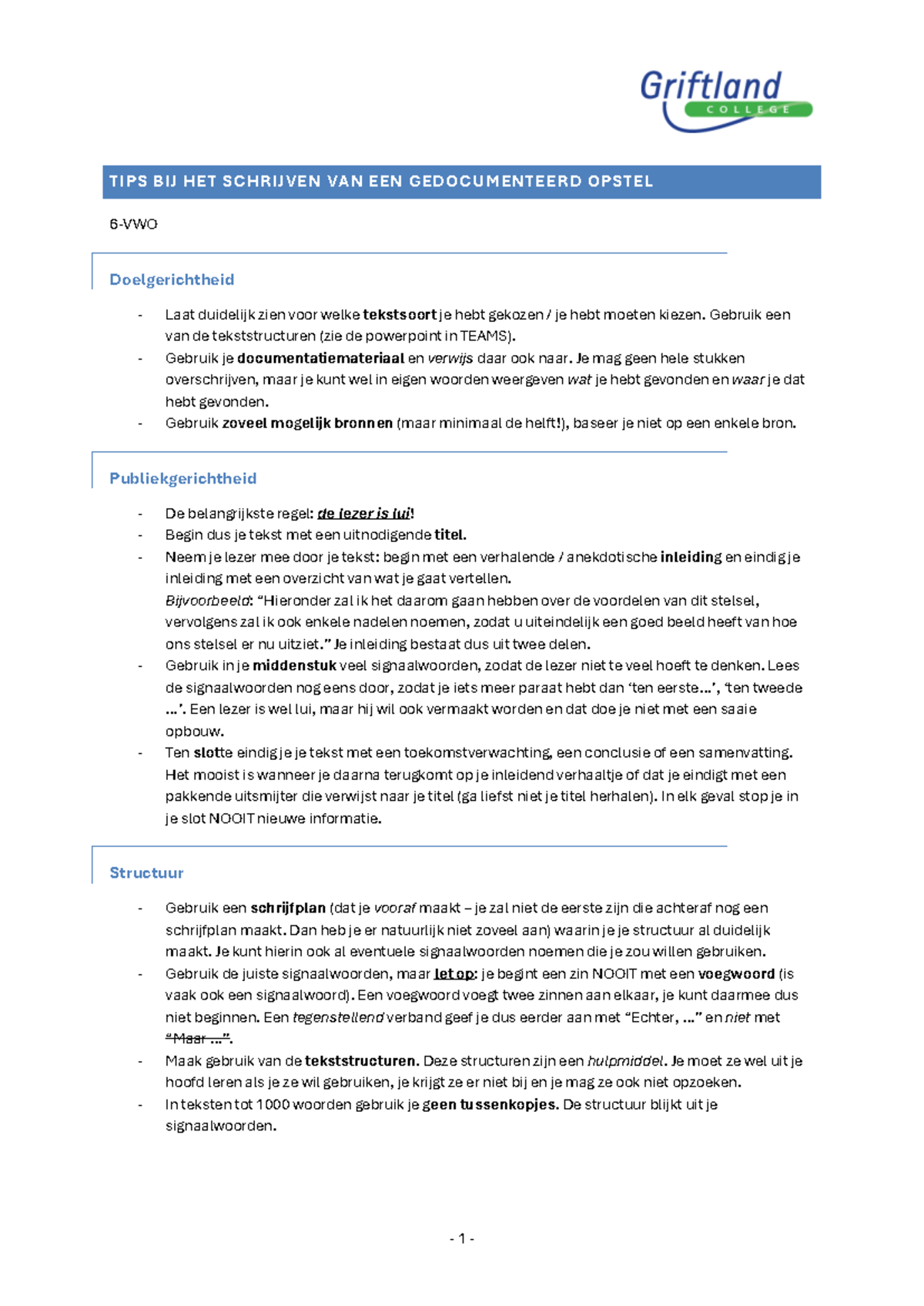 2425 Tips voor het schrijven van een gedocumenteerd opstel - VWO ...