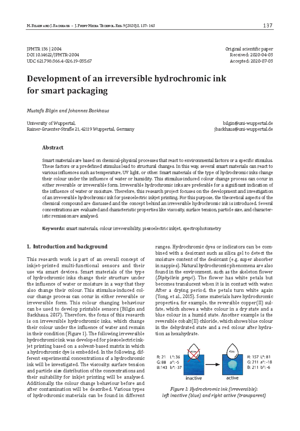 234-800A - Hydrochromic Paint: Applications and Functionality Summary ...