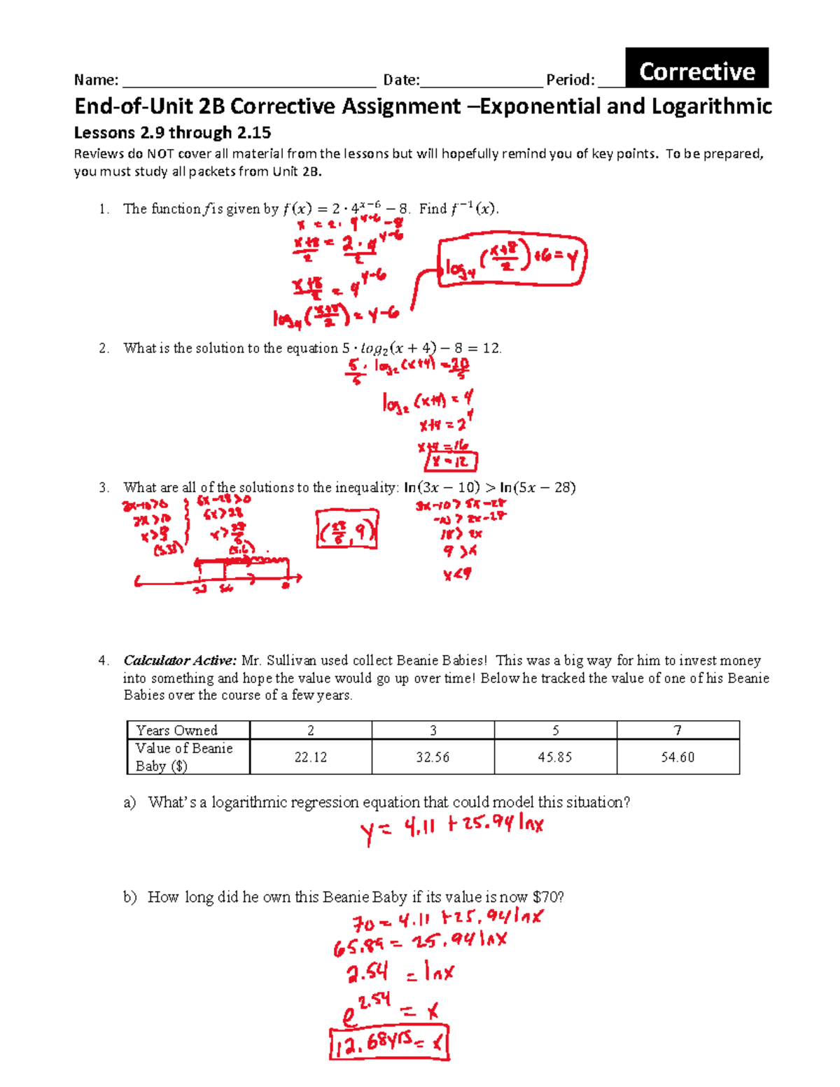 end-unit 2b ca solutions - Name: _______________________________ Date ...