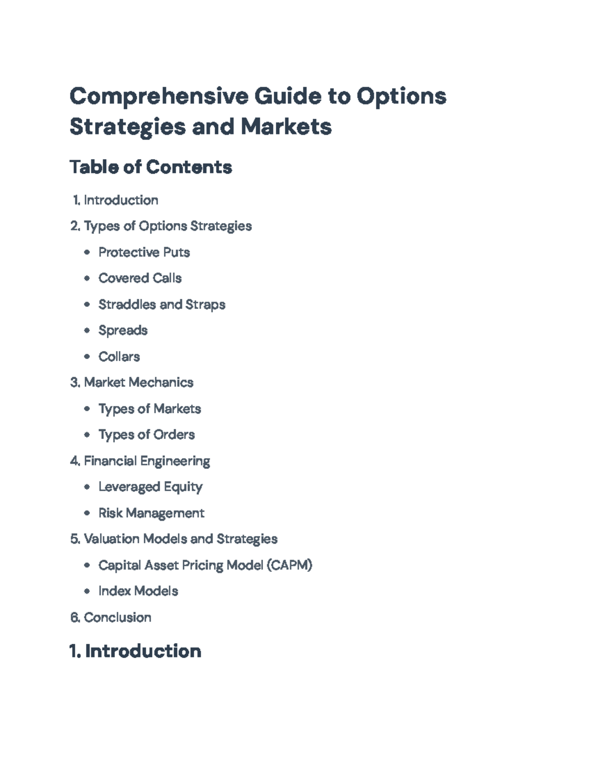 Comprehensive Guide to Options Strategies and Market Mechanics ...